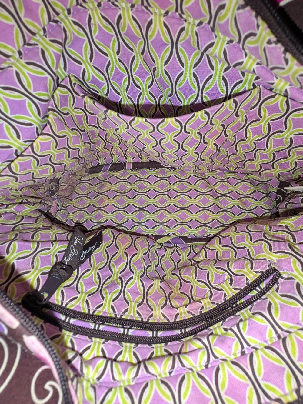 Vera Bradley Purple Punch Quilted Handbag with A Matching Coin Purse